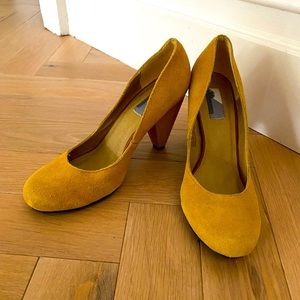 Urban Outfitters Yellow Suede Heels